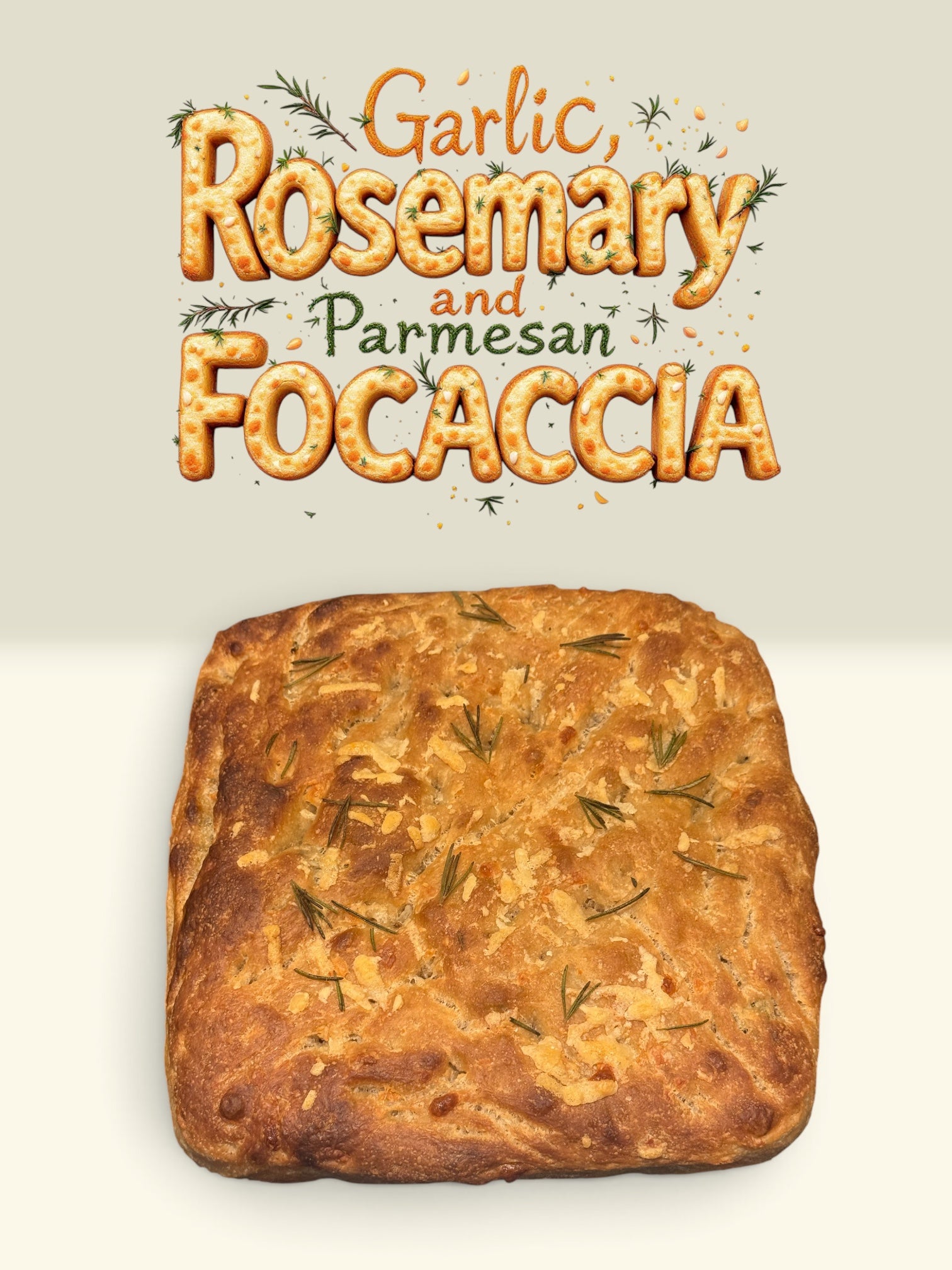 Roasted Garlic, Rosemary and Parmesan Focaccia