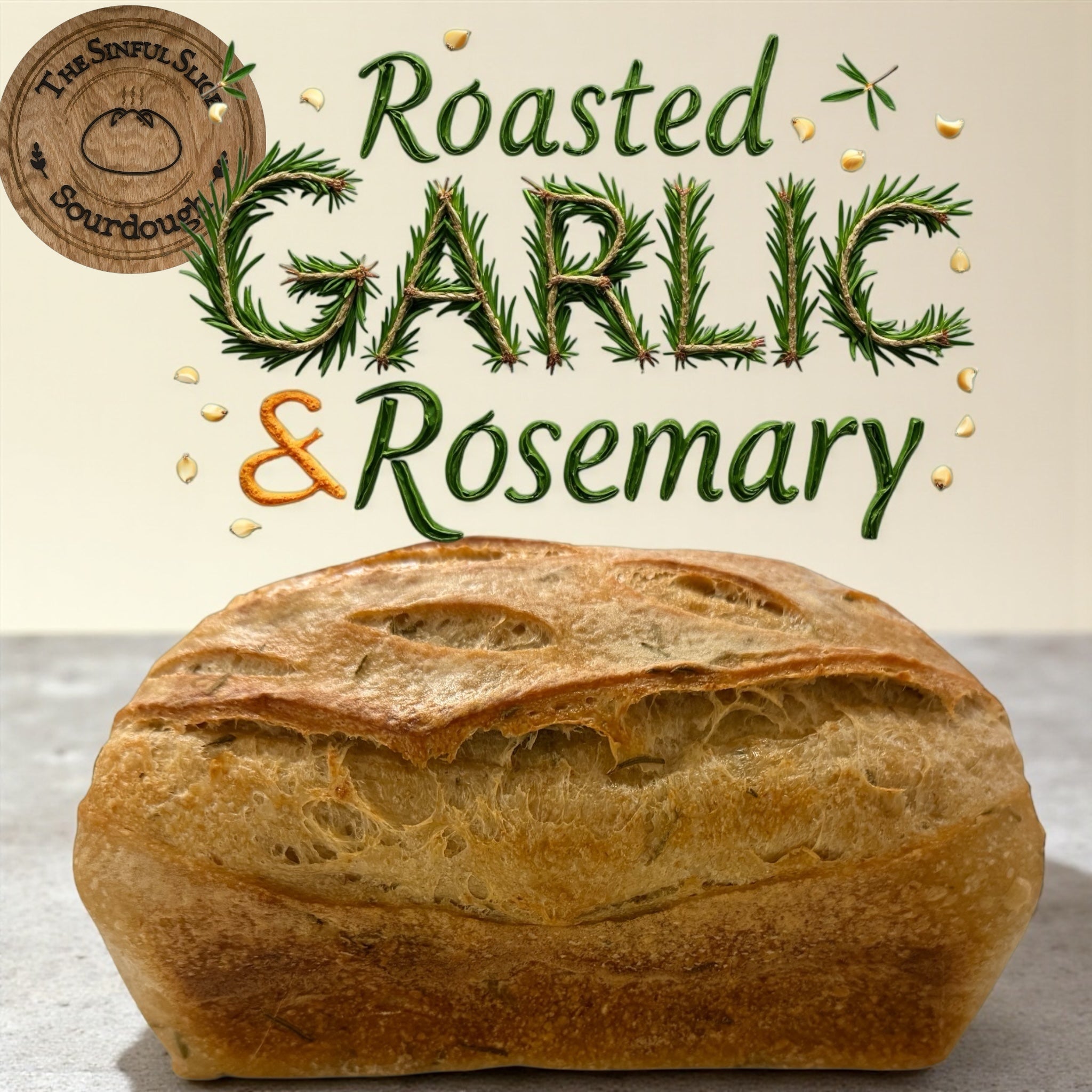 Garlic and Rosemary Sourdough Loaf