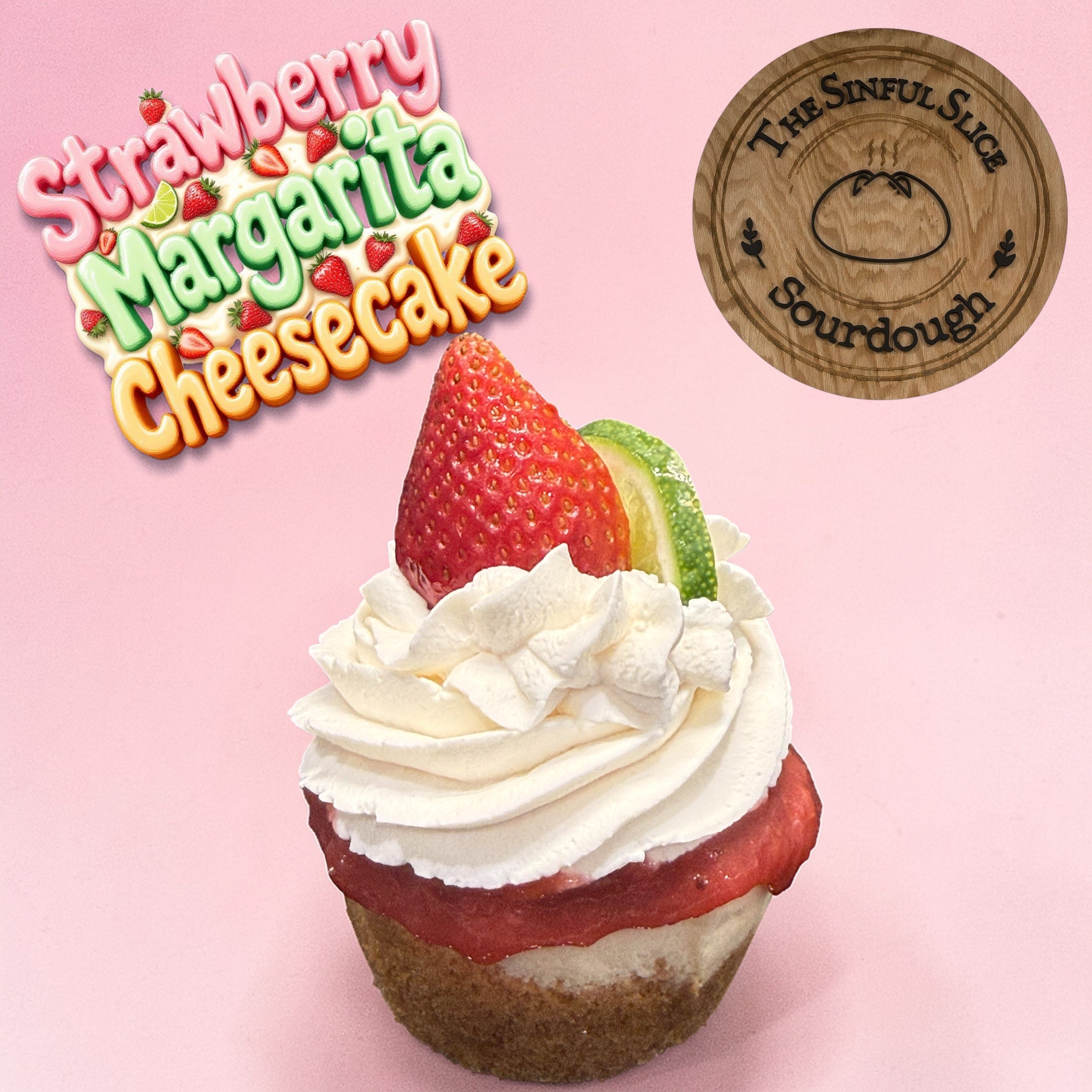 Strawberry Margarita Mini Cheesecake (4 pieces)