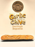Roasted Garlic Cheese and Chive Sourdough Baguette (1 piece)
